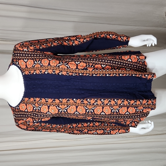 Matilda Jane "Once Upon A Time" Floral Long Sleeve with Center Front Crochet S - Picture 3 of 12